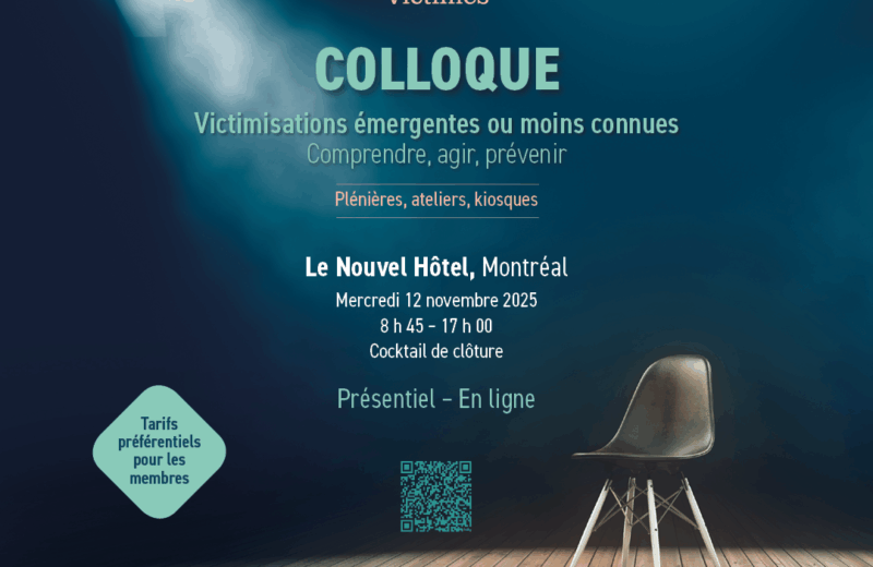 Colloque PV – 12 Novembre 2025 – Victimisations émergentes ou moins connues : comprendre, agir, prévenir